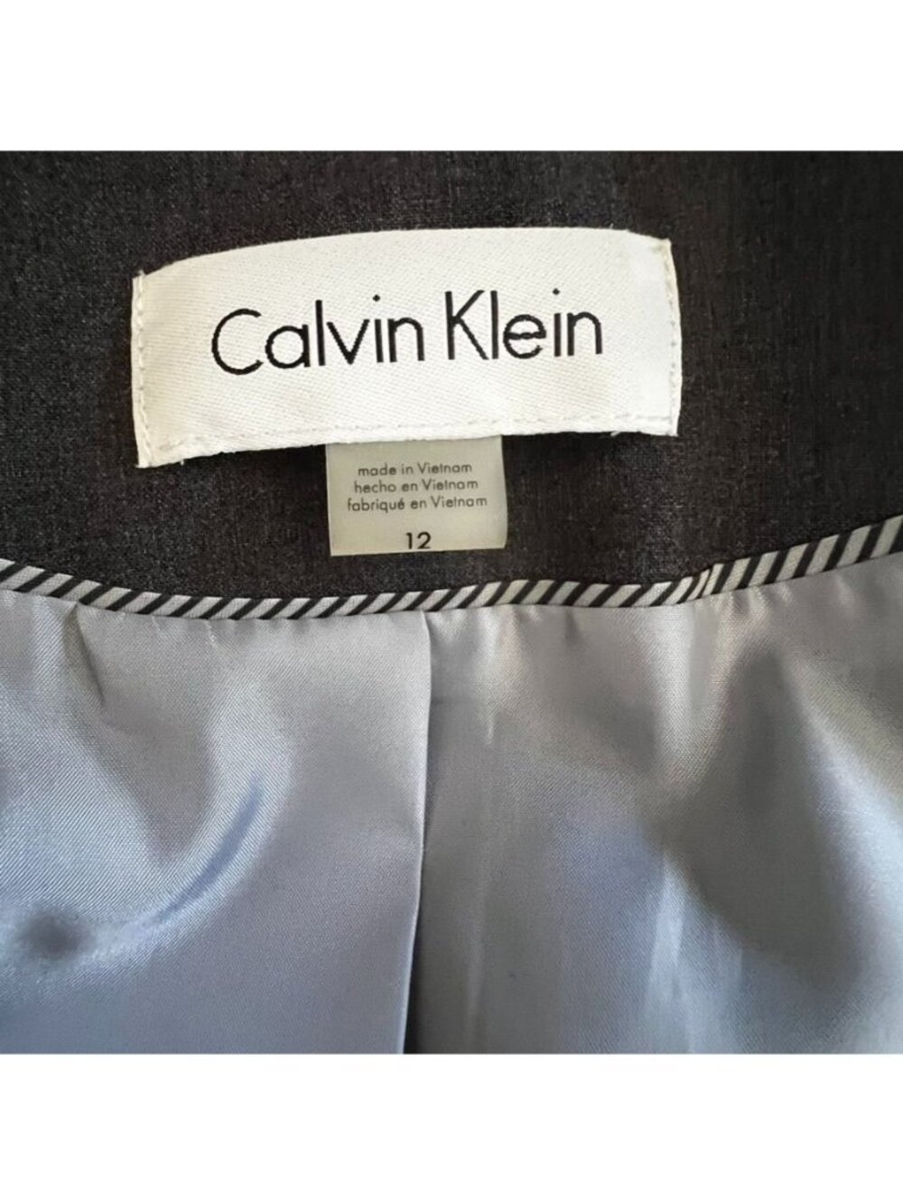 Calvin Klein Womens Sz 12 Gray Blazer Classic Office Going Out Ivy Style Capsule - Picture 8 of 14